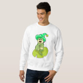 Frosch als Zauberer mit Zauberstab Sweatshirt (Vorne ganz)
