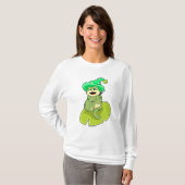 Frosch als Zauberer mit Zauberstab T-Shirt (Vorne ganz)