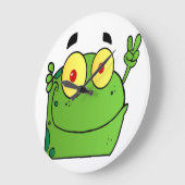 Frosch als Zeichen des Friedens Große Wanduhr (Winkel)