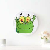 Frosch als Zeichen des Friedens Große Wanduhr (Zuhause)