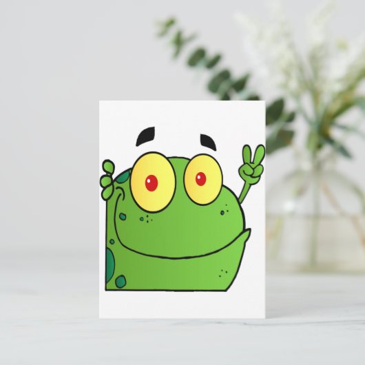 Frosch als Zeichen des Friedens Postkarte (Stehend Vorderseite)