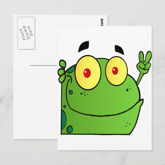 Frosch als Zeichen des Friedens Postkarte (Vorne/Hinten)