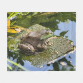 Frosch - alter Knacker Fleecedecke (Vorderseite (Horizontal))