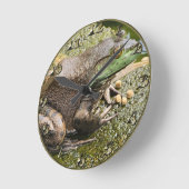 Frosch - Alter Knacker Runde Wanduhr (Winkel)