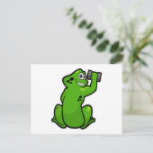 Frosch an der Bodybuilding mit Dumbell Postkarte (Stehend Vorderseite)