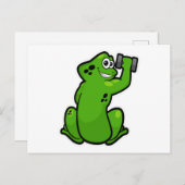 Frosch an der Bodybuilding mit Dumbell Postkarte (Vorne/Hinten)
