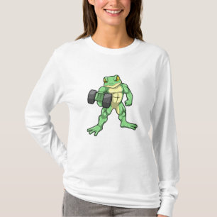 Frosch an der Bodybuilding mit Dumbell T-Shirt