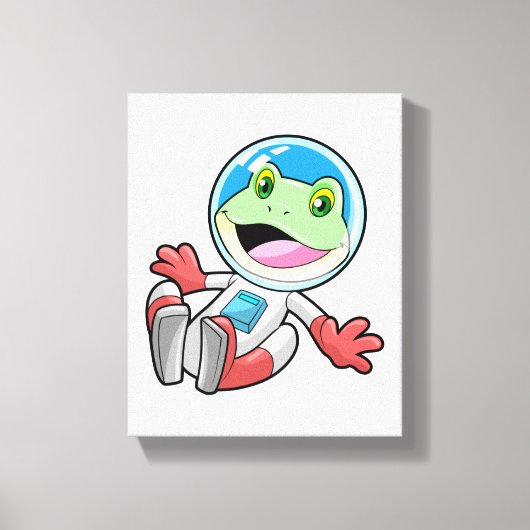 Frosch Astronaut Costume Space Leinwanddruck (Vorderseite)