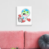 Frosch Astronaut Costume Space Leinwanddruck (Insitu (Wohnzimmer))