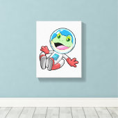 Frosch Astronaut Costume Space Leinwanddruck (Insitu (Holzboden))