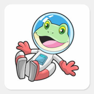 Frosch Astronaut Costume Space Quadratischer Aufkleber
