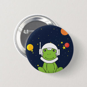 Frosch-Astronautentier mit Weltraumhelm-Clipart Button