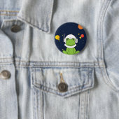 Frosch-Astronautentier mit Weltraumhelm-Clipart Button (Beispiel)