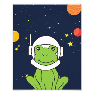 Frosch-Astronautentier mit Weltraumhelm-Clipart Fotodruck