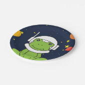 Frosch-Astronautentier mit Weltraumhelm-Clipart Pappteller (Schrägansicht)