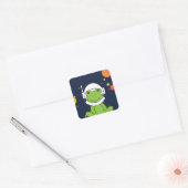 Frosch-Astronautentier mit Weltraumhelm-Clipart Quadratischer Aufkleber (Umschlag)