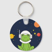 Frosch-Astronautentier mit Weltraumhelm-Clipart Schlüsselanhänger (Vorderseite)
