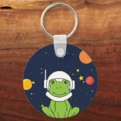 Frosch-Astronautentier mit Weltraumhelm-Clipart Schlüsselanhänger (Vorderseite)