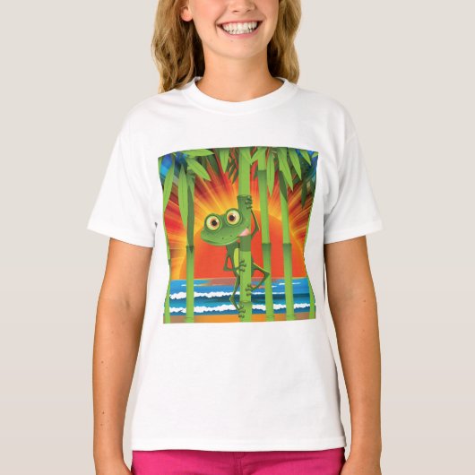 Frosch auf Bamboo Girls T - Shirt (Vorderseite)