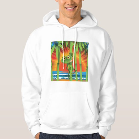Frosch auf Bamboo Mens Hoodie (Vorderseite)