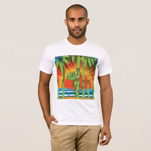 Frosch auf Bamboo Mens T - Shirt (Vorne ganz)