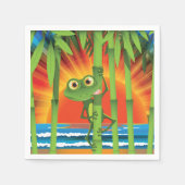 Frosch auf Bamboopapier Napkins Serviette (Vorderseite)