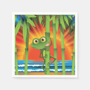 Frosch auf Bamboopapier Napkins Serviette