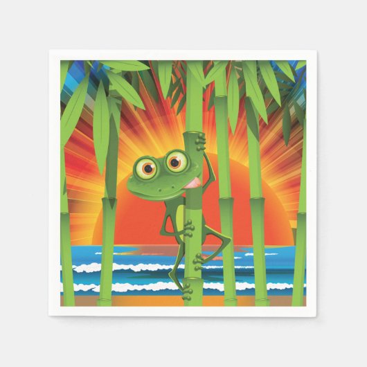 Frosch auf Bamboopapier Napkins Serviette (Vorderseite)