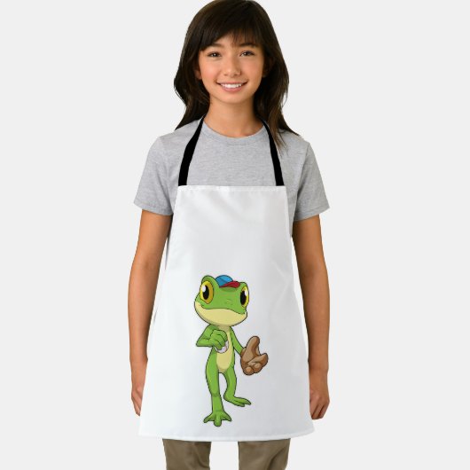 Frosch auf Baseball mit Baseballhandschuh Schürze (Insitu)