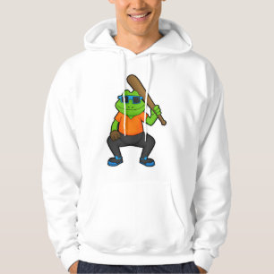 Frosch auf Baseball mit Baseballschläger und Sonne Hoodie