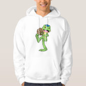 Frosch auf Baseball mit Handschuhen Hoodie (Vorderseite)