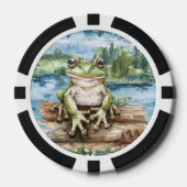 Frosch Auf Baumstämmen See Pokerchips (Vorderseite)