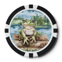 Frosch Auf Baumstämmen See