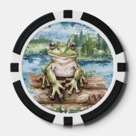 Frosch Auf Baumstämmen See Pokerchips