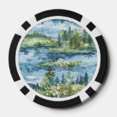 Frosch Auf Baumstämmen See Pokerchips (Rückseite)