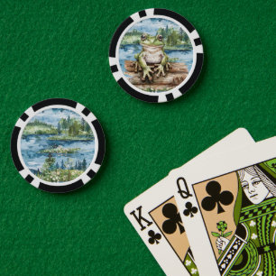Frosch Auf Baumstämmen See Pokerchips