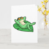 Frosch auf Blatt mit Sonnenbrille Karte (Gelbe Blume)