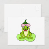 Frosch auf Blatt Postkarte (Vorne/Hinten)