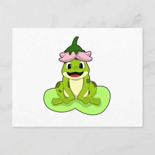 Frosch auf Blatt Postkarte (Vorderseite)