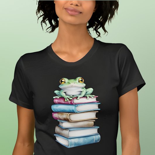 Frosch auf Büchern T-Shirt