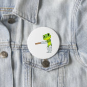 Frosch auf Cricket mit Cricket-Fledermaus Button (Beispiel)