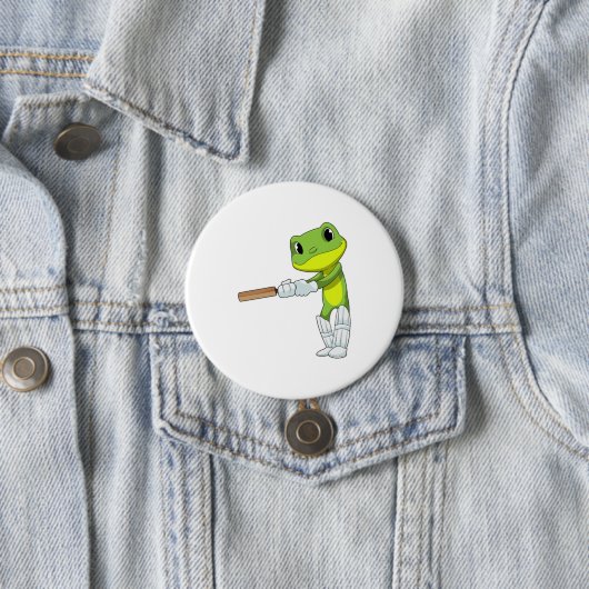 Frosch auf Cricket mit Cricket-Fledermaus Button (Beispiel)