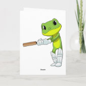 Frosch auf Cricket mit Cricket-Fledermaus Karte (Rückseite)