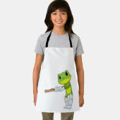 Frosch auf Cricket mit Cricket-Fledermaus Schürze (Insitu)