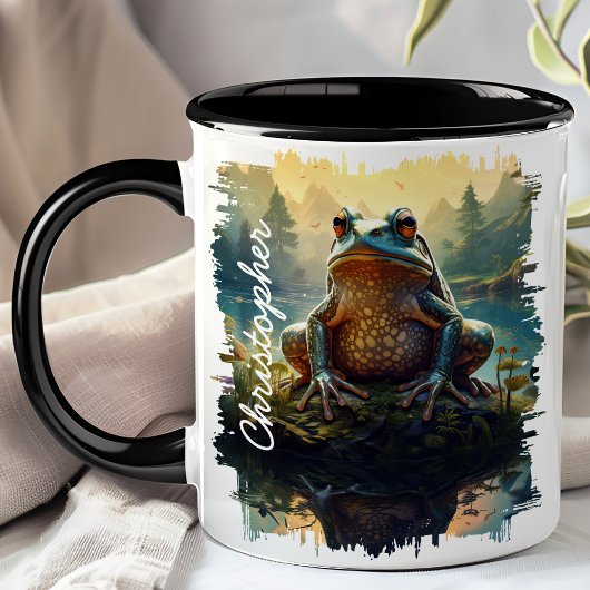 Frosch auf dem Felswald Tasse
