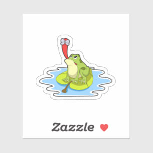 Frosch auf dem Leaf mit Insekt Aufkleber