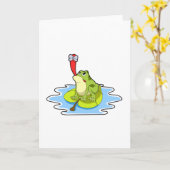 Frosch auf dem Leaf mit Insekt Karte (Gelbe Blume)