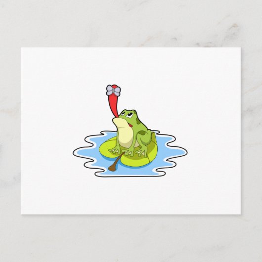 Frosch auf dem Leaf mit Insekt Postkarte (Vorderseite)