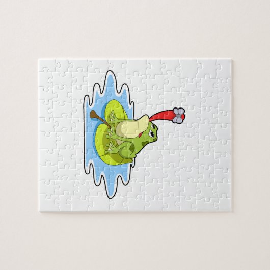 Frosch auf dem Leaf mit Insekt Puzzle (Horizontal)