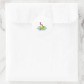 Frosch auf dem Leaf mit Insekt Runder Aufkleber (Tasche)